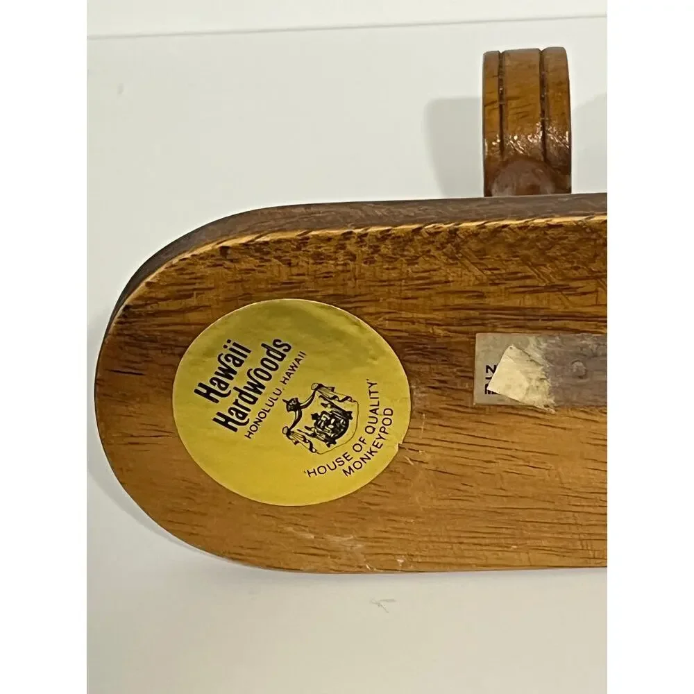 Vintage Hawaii Hardwoods Monkeypod Wood Salt Pepper Shaker Set‎ w Caddy Tiki MCM